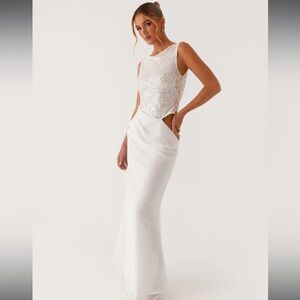 Peppermayo White Sequin Wedding Dress